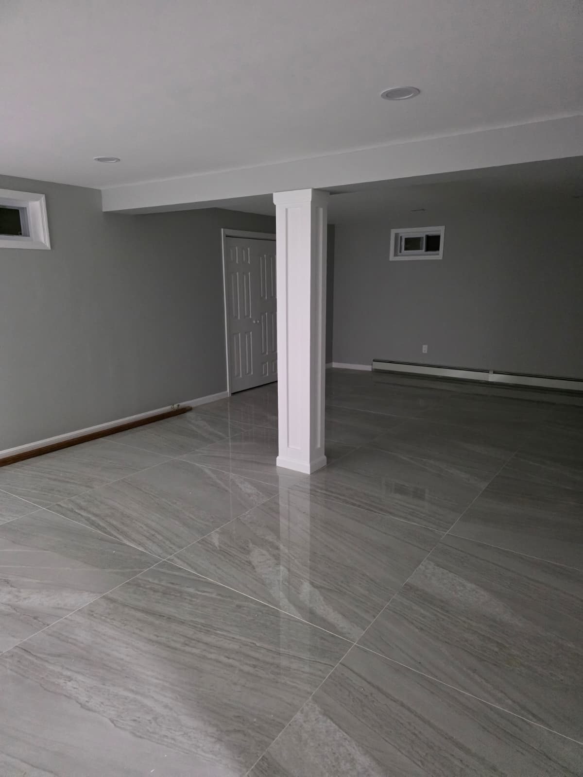 Basement floor prepared for finishing