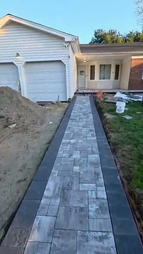 Front walkway install, short clip by JDG Concrete & Construction